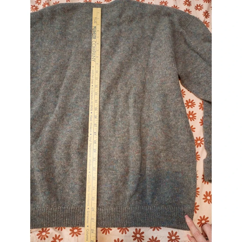 McGeorge of Dumfries Scotland Blue Grey Wool Crewneck Sweater Mens XL Vintage